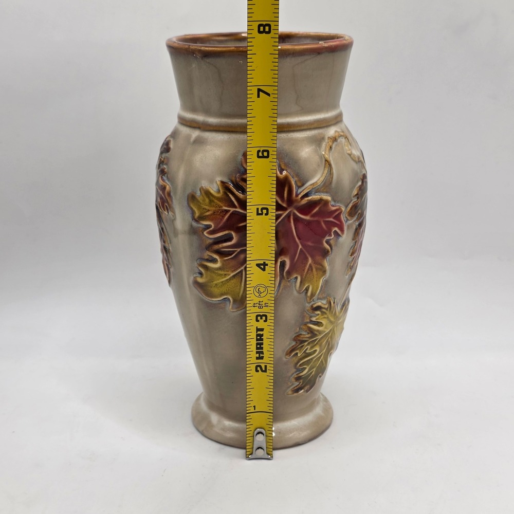 Vintage Ceramic‎ Leaf Vase Autumn Fall Decor Embossed Maple Leaves Brown - Picture 9 of 11